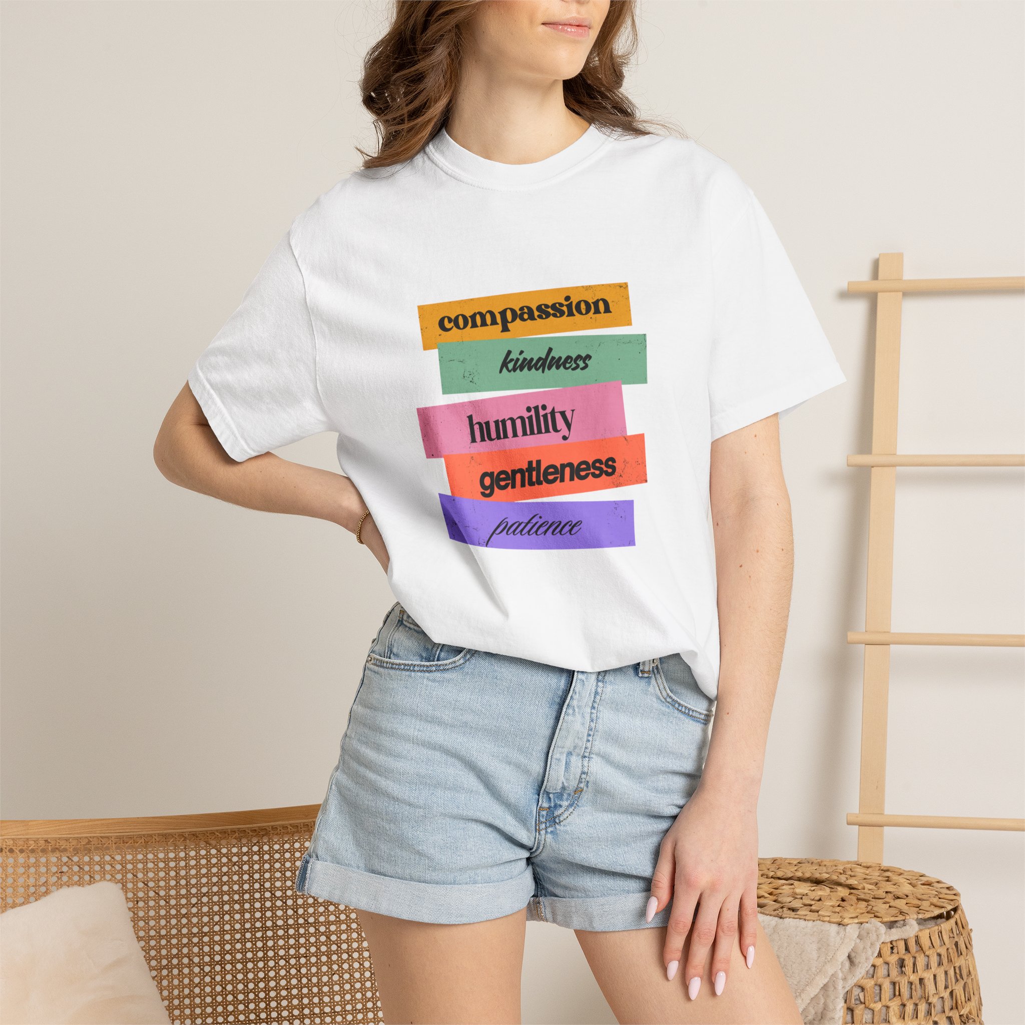 Inspirational Words T-Shirt — Compassion, Kindness, Humility, Gentleness, Patience Tee - Image 5