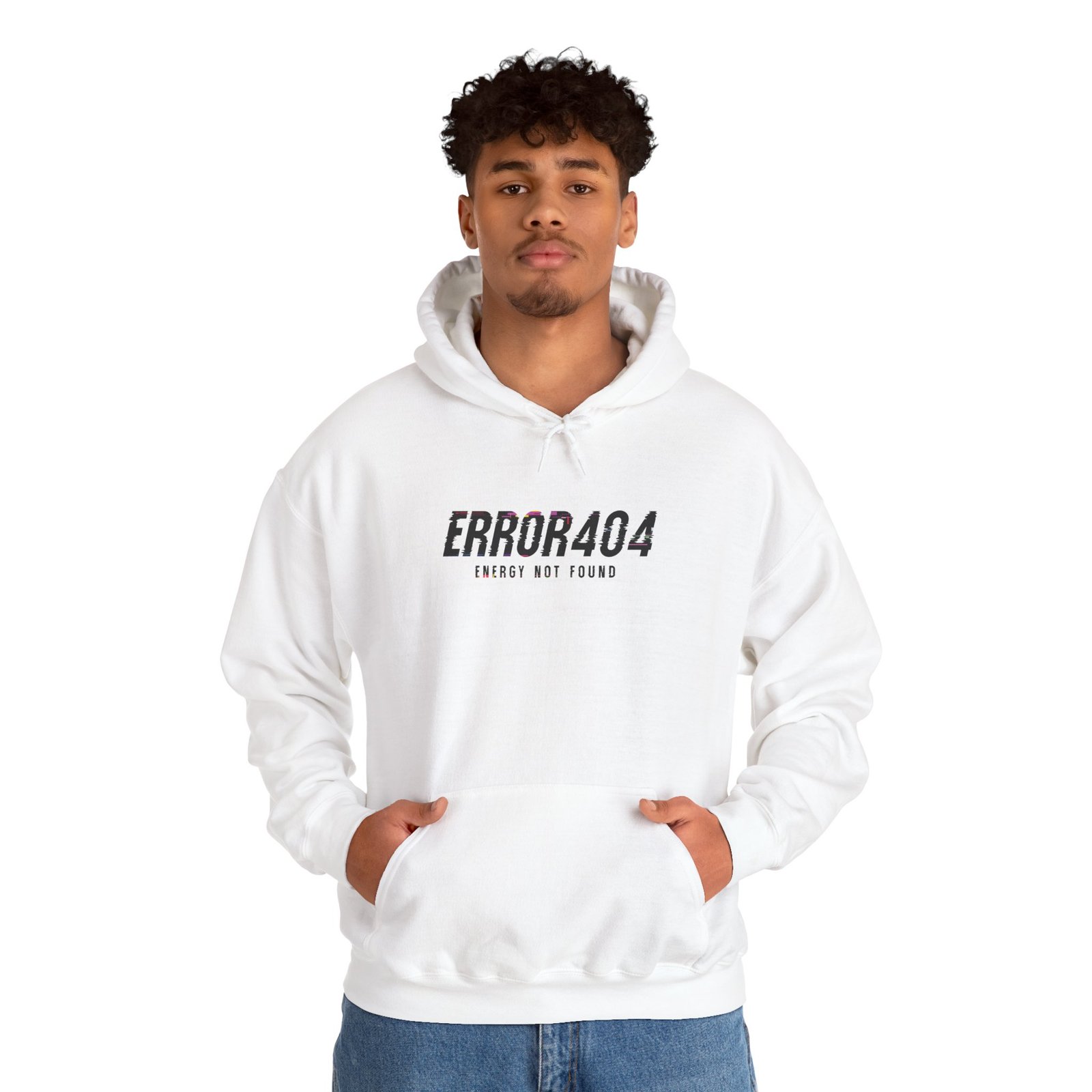 Error 404 Hoodie — 'Energy Not Found' Minimal Tech Graphic Hooded Sweatshirt - Image 6
