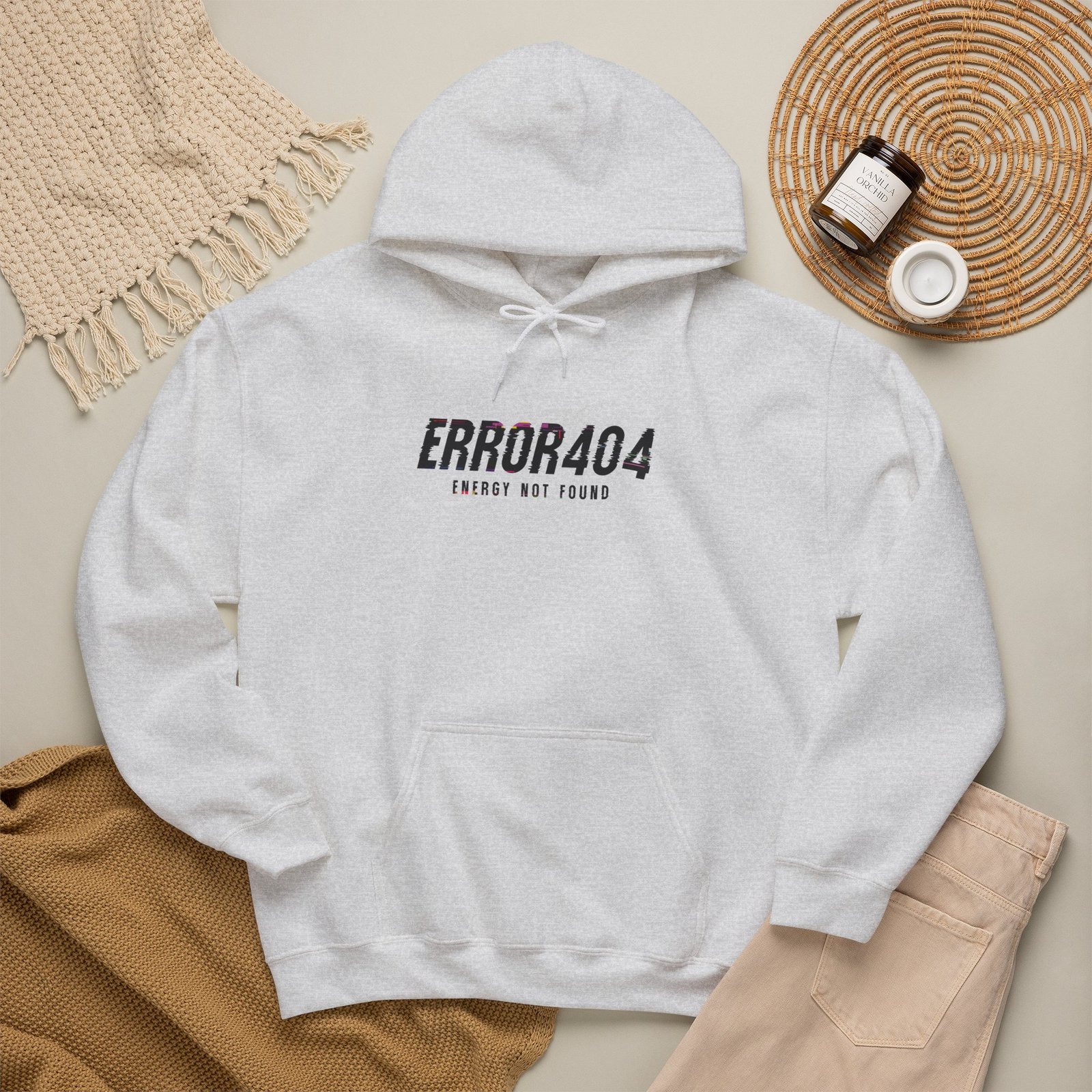 Error 404 Hoodie — 'Energy Not Found' Minimal Tech Graphic Hooded Sweatshirt - Image 16