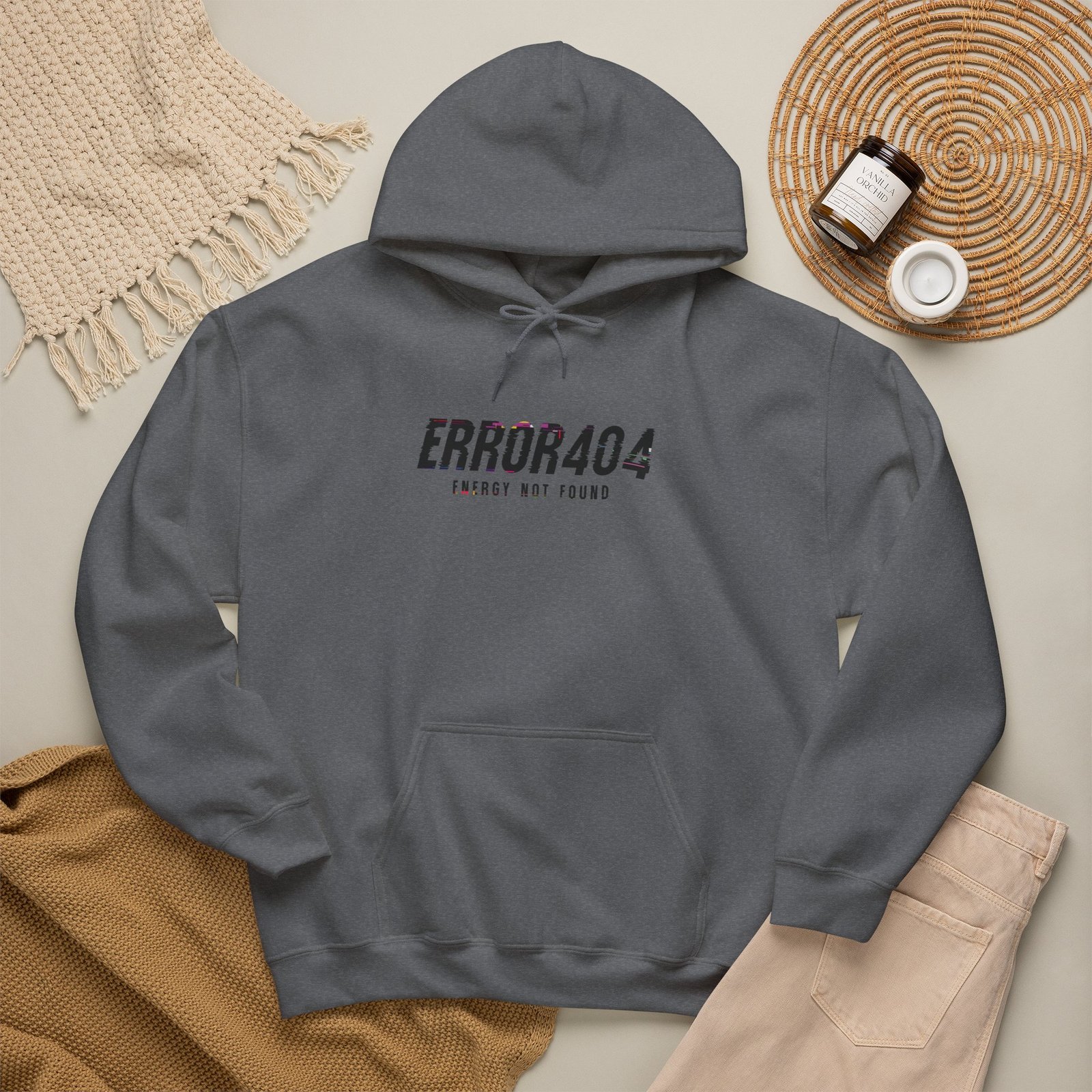 Error 404 Hoodie — 'Energy Not Found' Minimal Tech Graphic Hooded Sweatshirt - Image 34