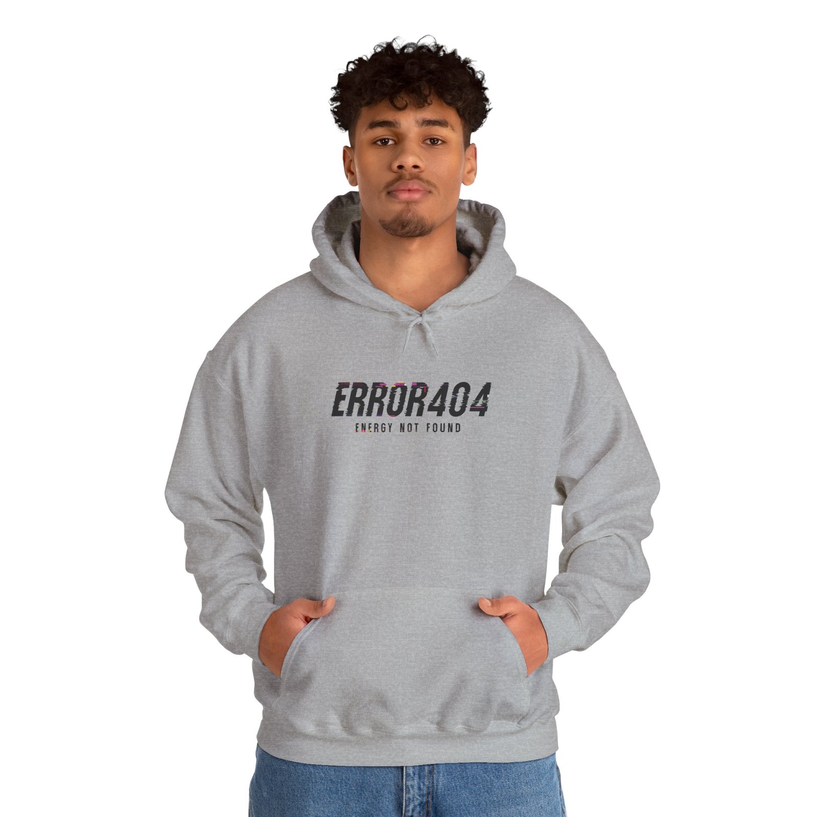 Error 404 Hoodie — 'Energy Not Found' Minimal Tech Graphic Hooded Sweatshirt - Image 25
