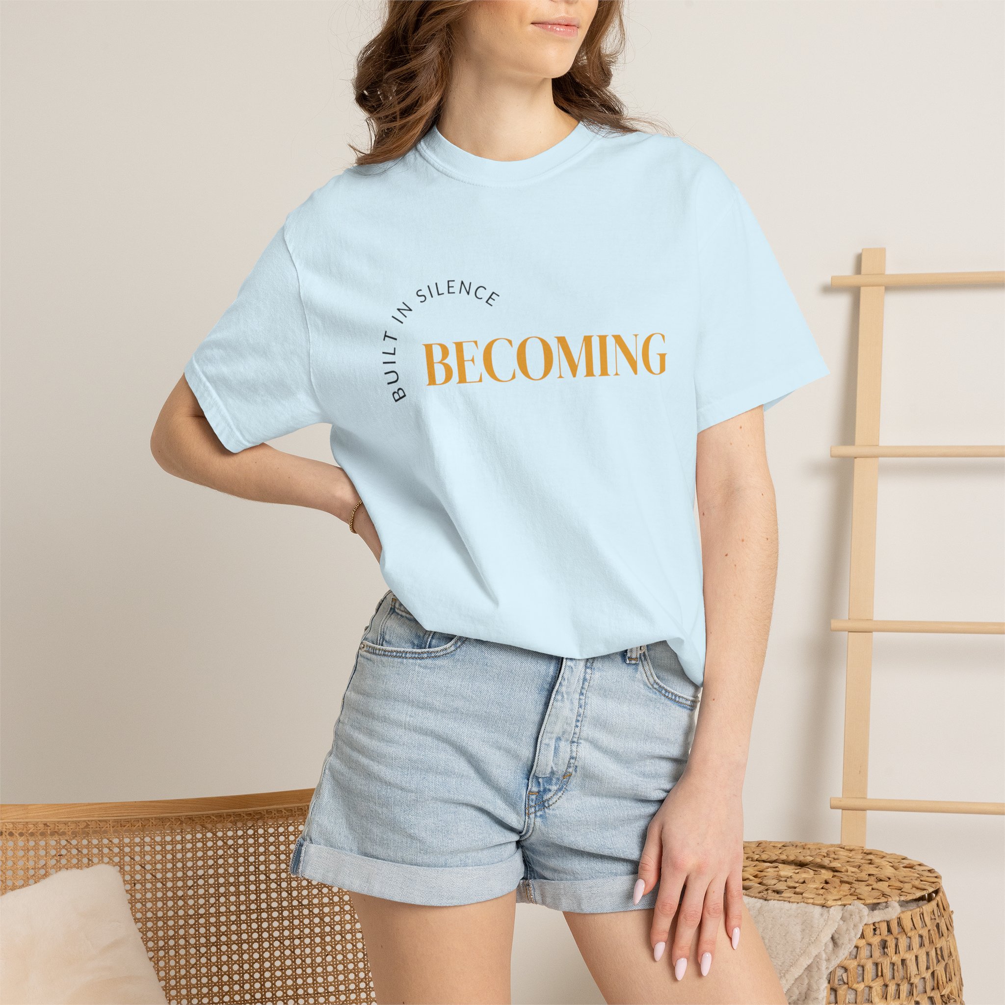 Becoming Graphic T-Shirt — "Built in Silence" Minimalist Inspirational Tee - Image 26