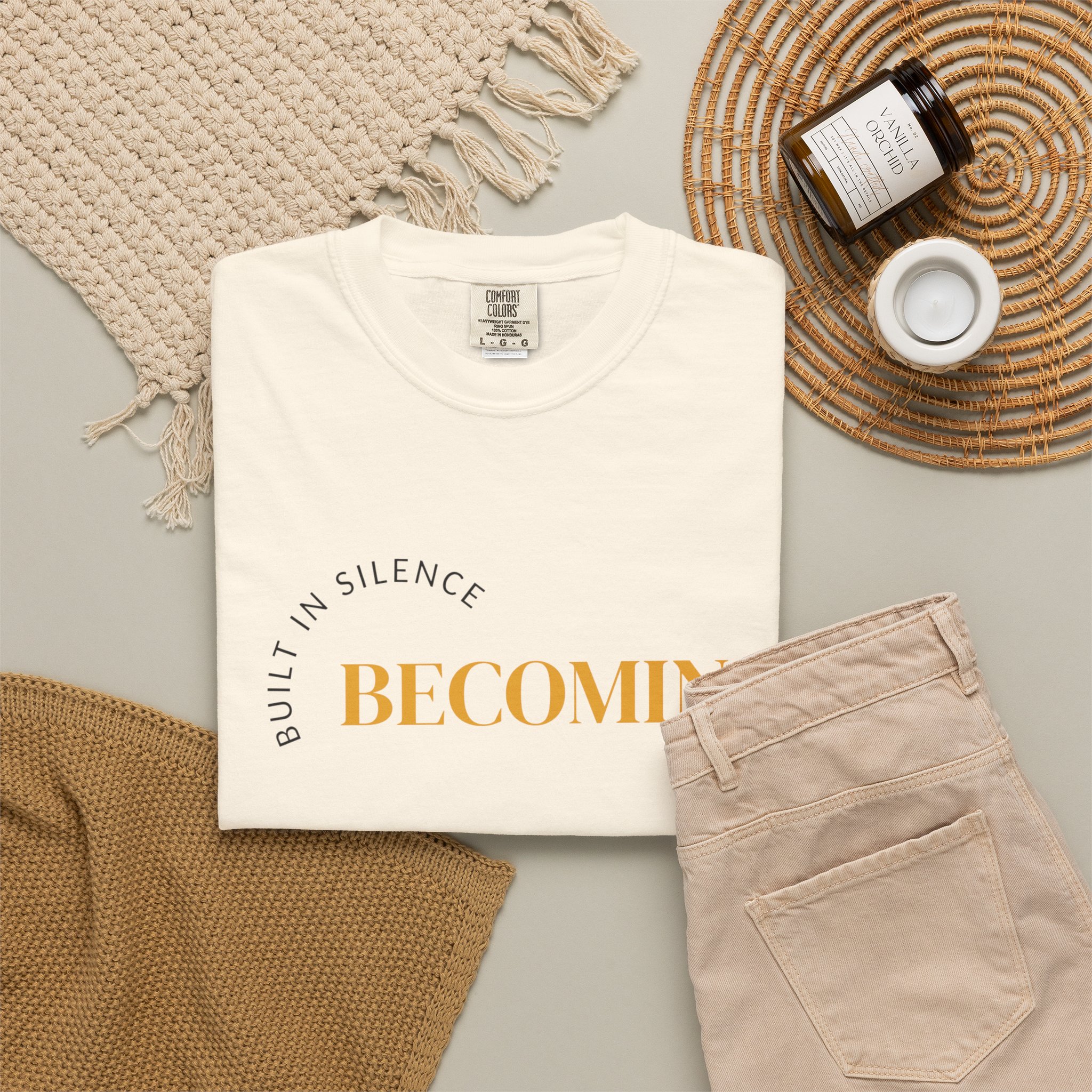 Becoming Graphic T-Shirt — "Built in Silence" Minimalist Inspirational Tee - Image 12