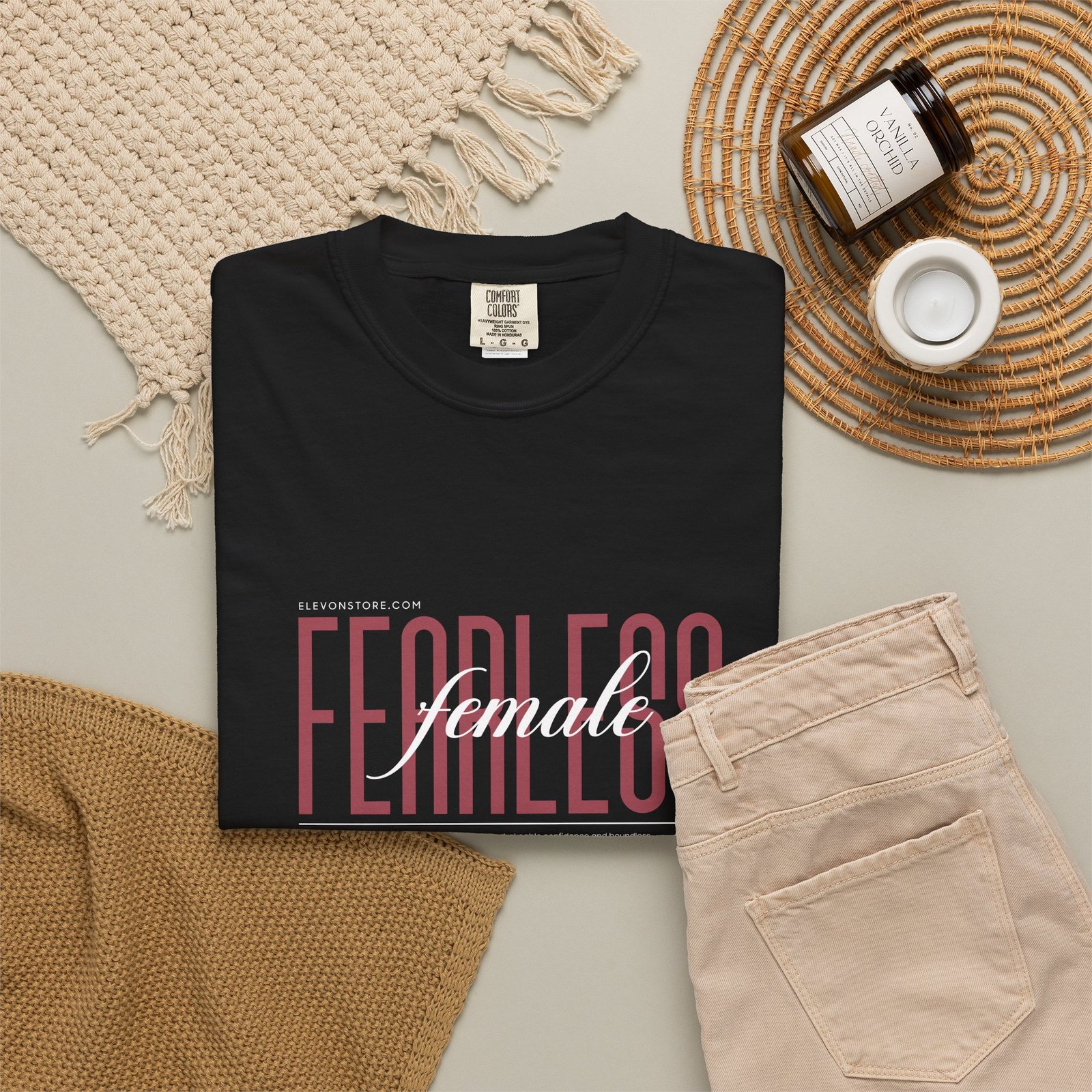 Fearless Female Graphic T-Shirt – Minimal Empowerment Typography Tee for Women | Elevon - Image 5