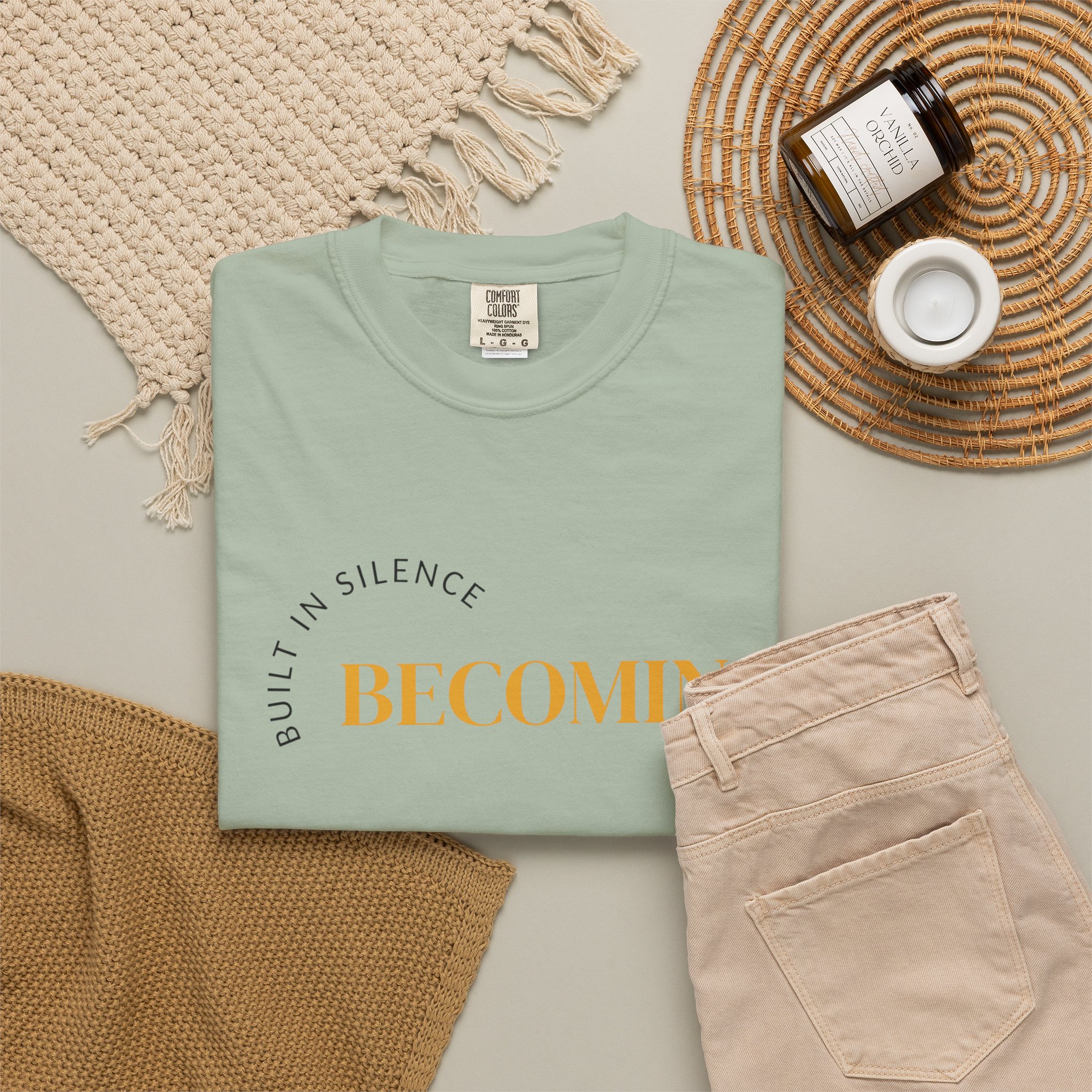Becoming Graphic T-Shirt — "Built in Silence" Minimalist Inspirational Tee - Image 22