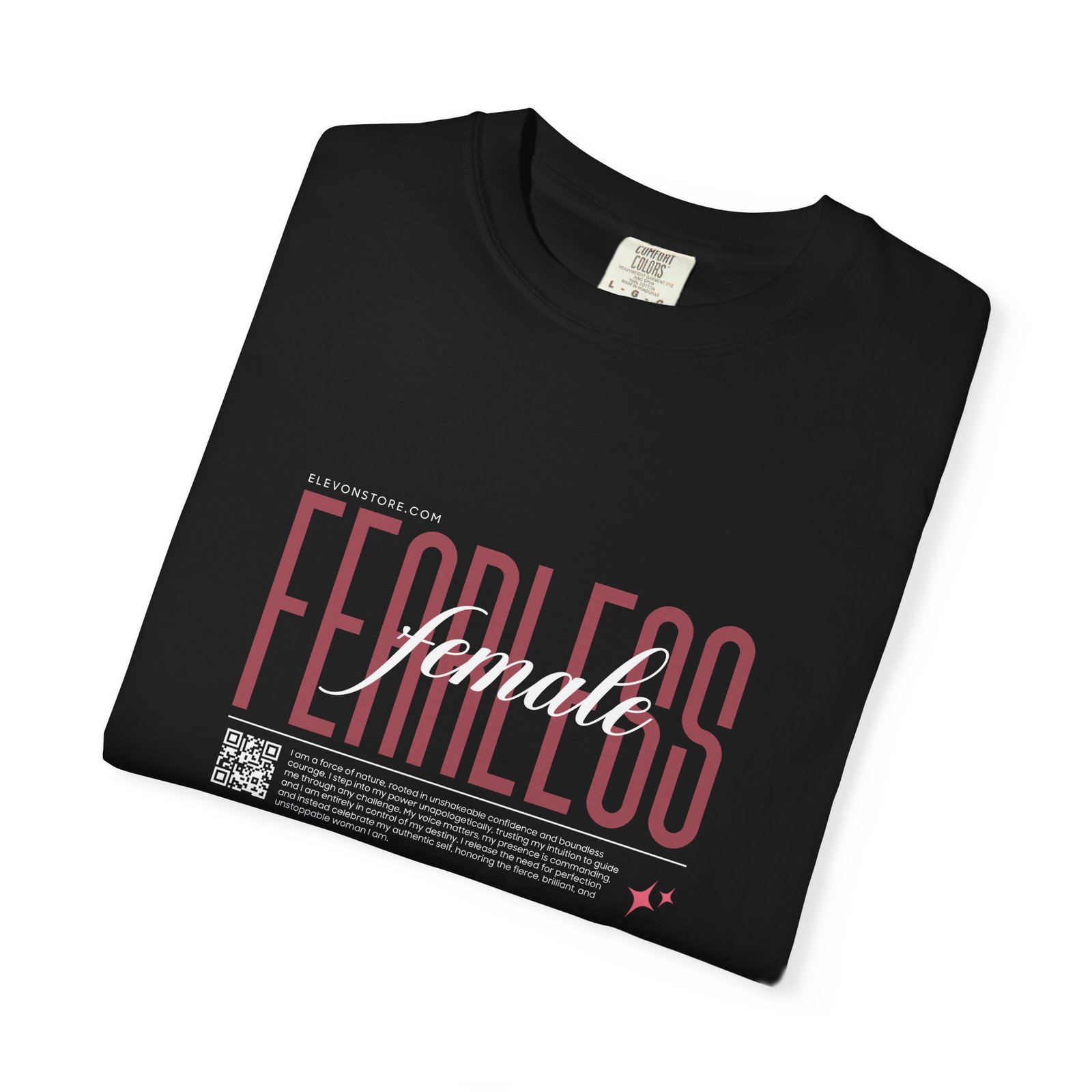 Fearless Female Graphic T-Shirt – Minimal Empowerment Typography Tee for Women | Elevon - Image 3