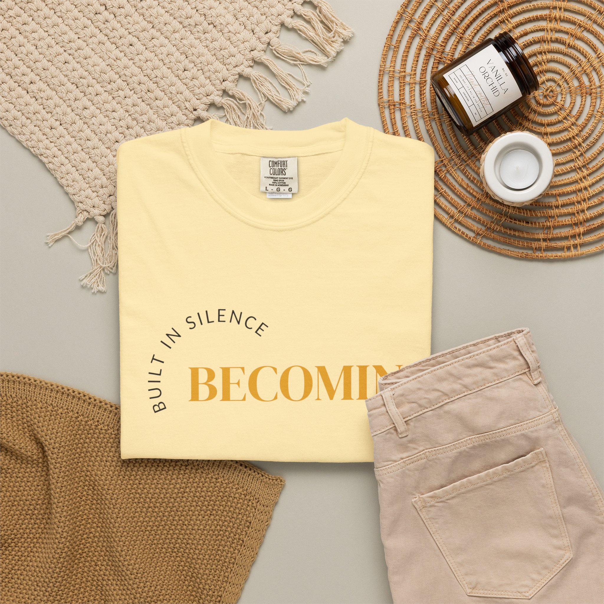Becoming Graphic T-Shirt — "Built in Silence" Minimalist Inspirational Tee - Image 17