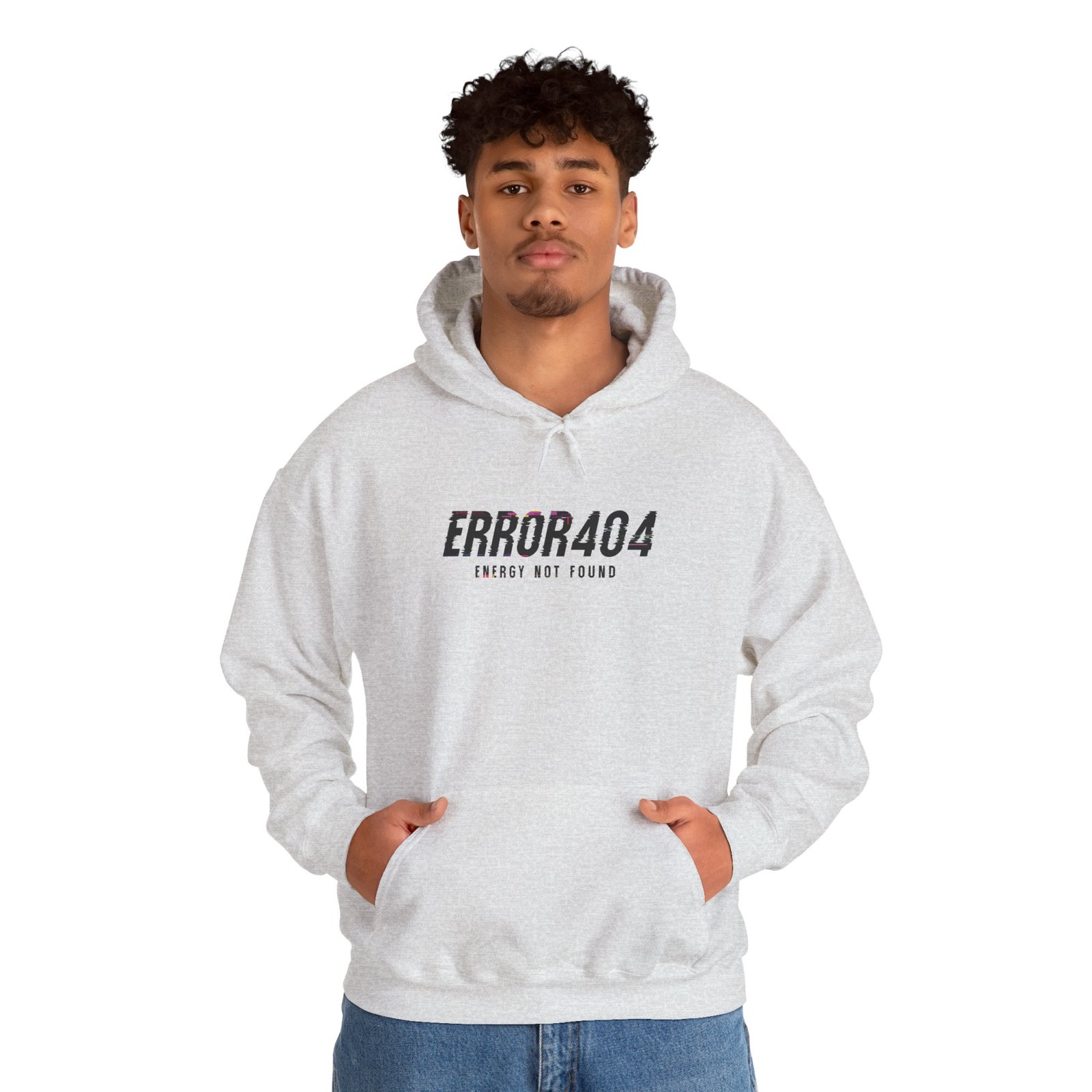 Error 404 Hoodie — 'Energy Not Found' Minimal Tech Graphic Hooded Sweatshirt - Image 13