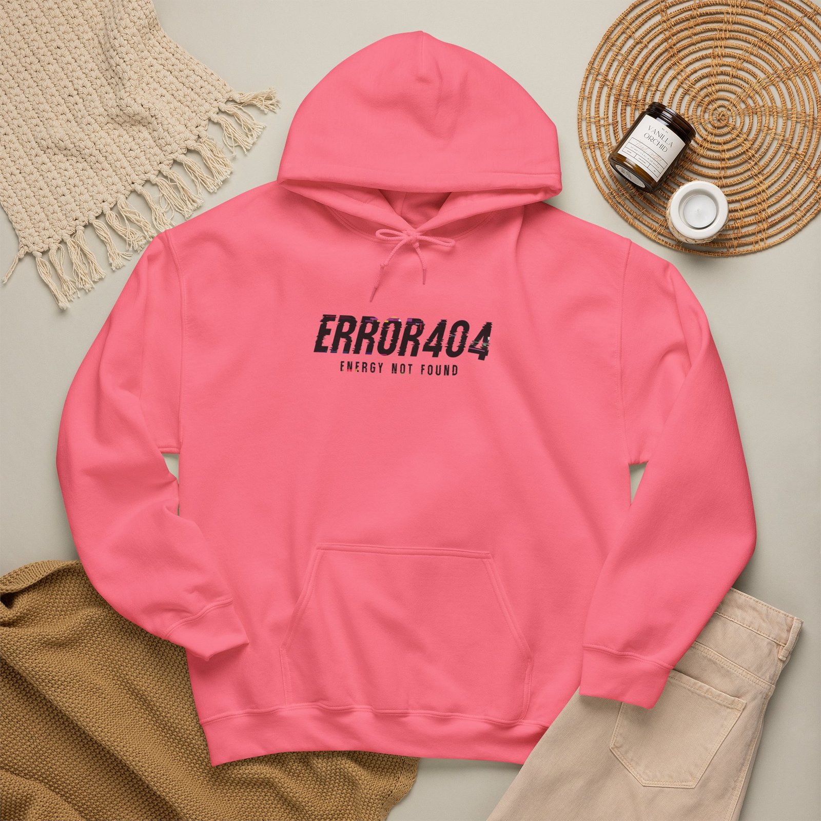 Error 404 Hoodie — 'Energy Not Found' Minimal Tech Graphic Hooded Sweatshirt - Image 46