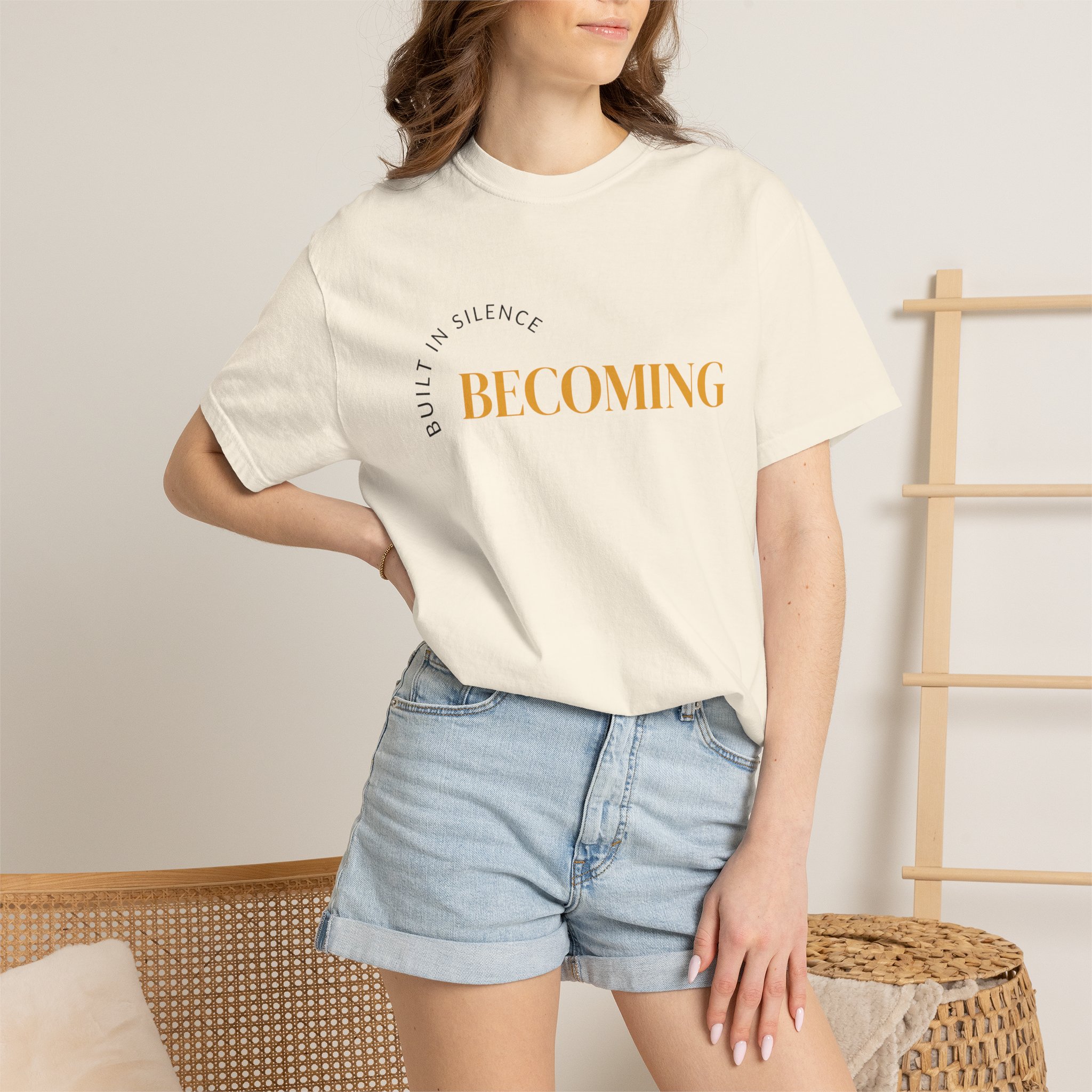 Becoming Graphic T-Shirt — "Built in Silence" Minimalist Inspirational Tee - Image 10