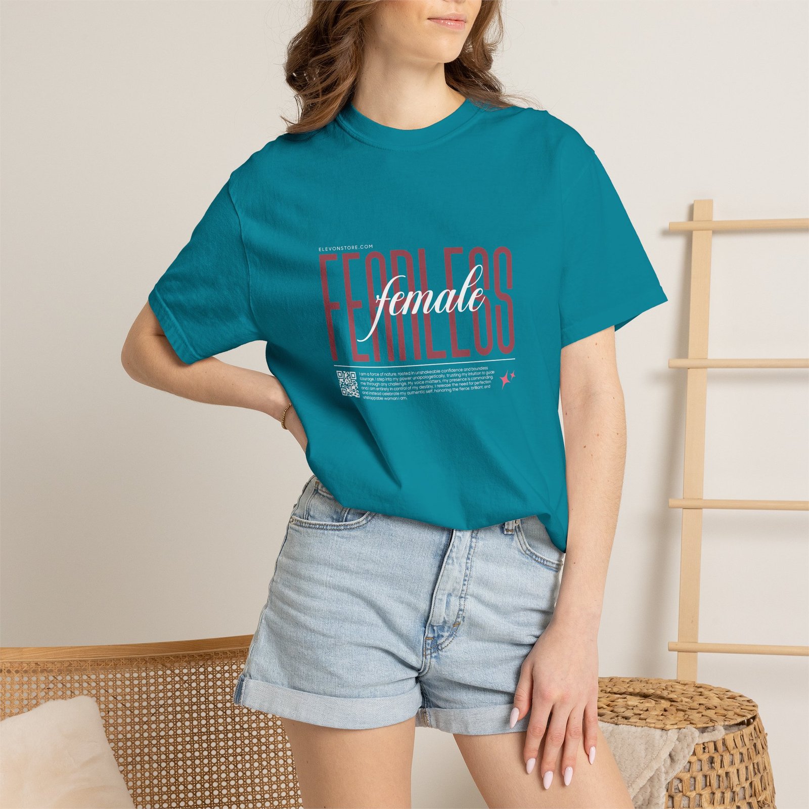 Fearless Female Graphic T-Shirt – Minimal Empowerment Typography Tee for Women | Elevon - Image 9