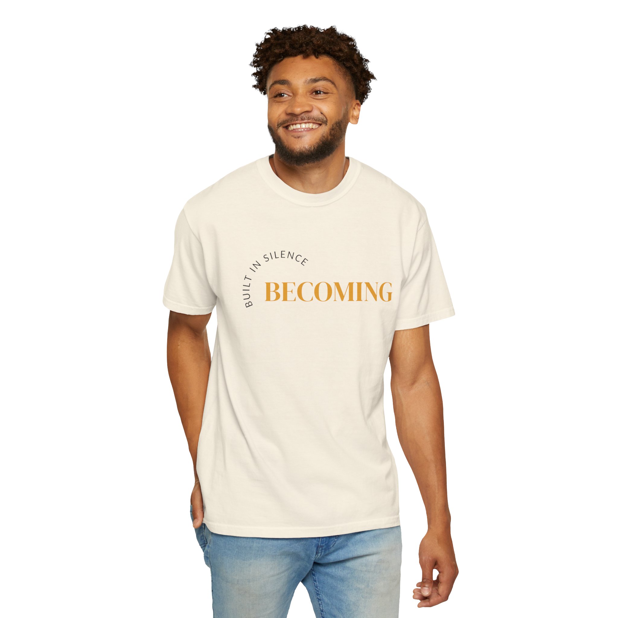 Becoming Graphic T-Shirt — "Built in Silence" Minimalist Inspirational Tee - Image 11