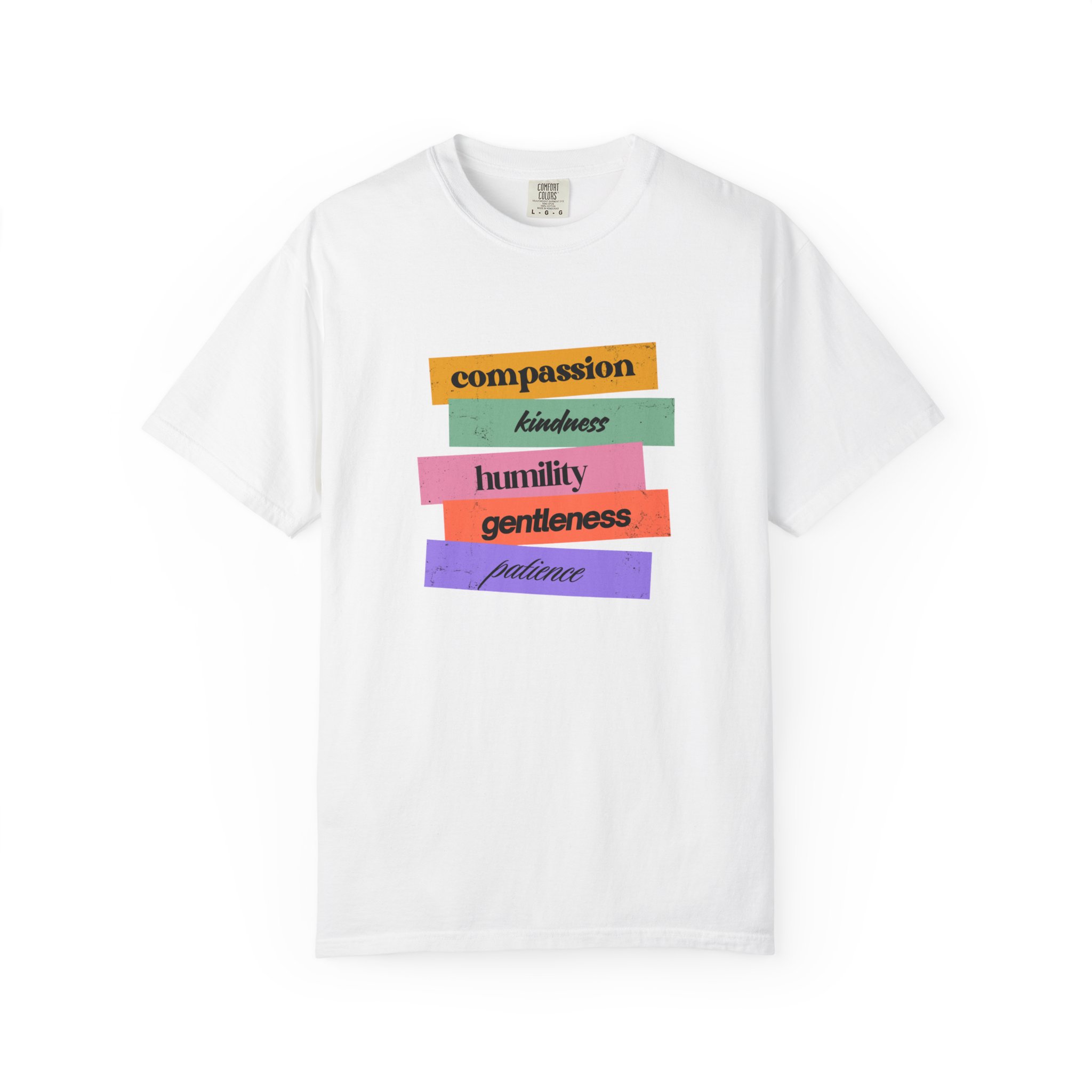 Inspirational Words T-Shirt — Compassion, Kindness, Humility, Gentleness, Patience Tee - Image 2