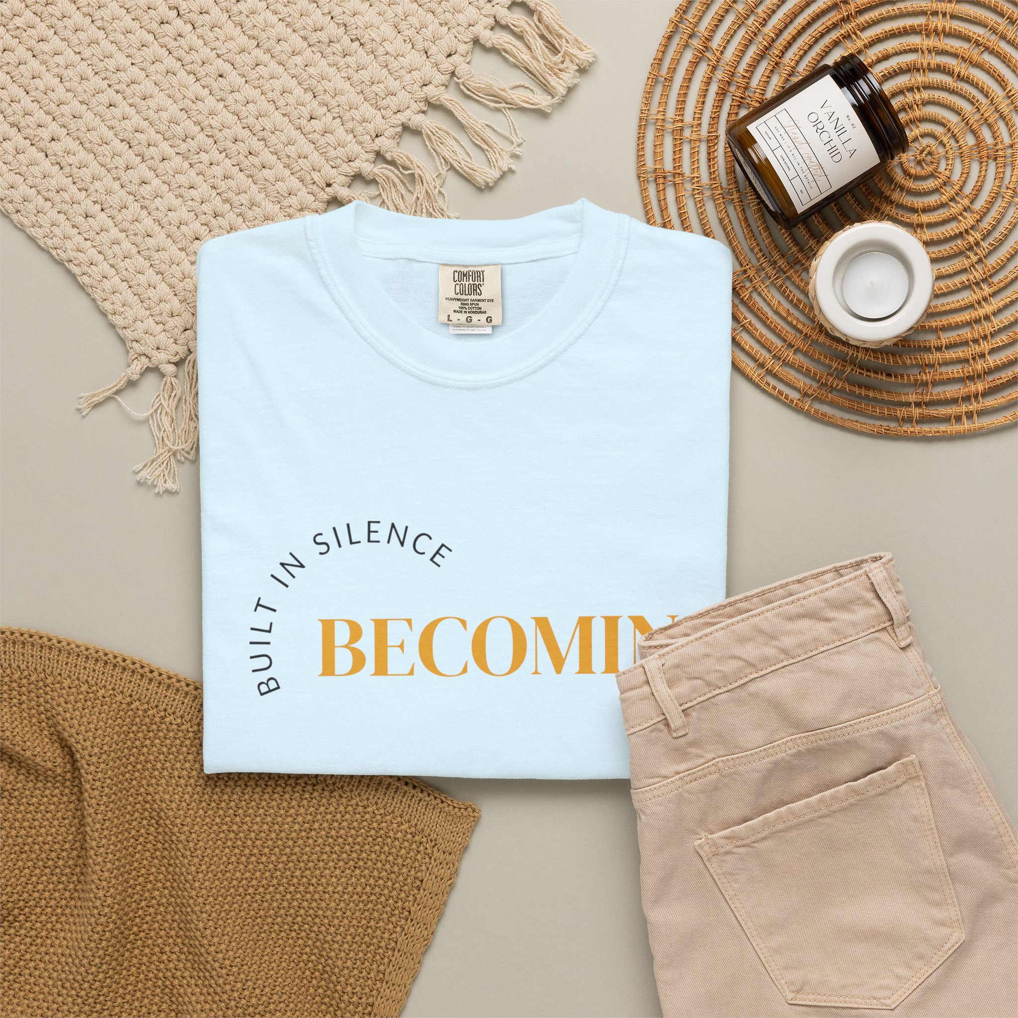 Becoming Graphic T-Shirt — "Built in Silence" Minimalist Inspirational Tee - Image 27