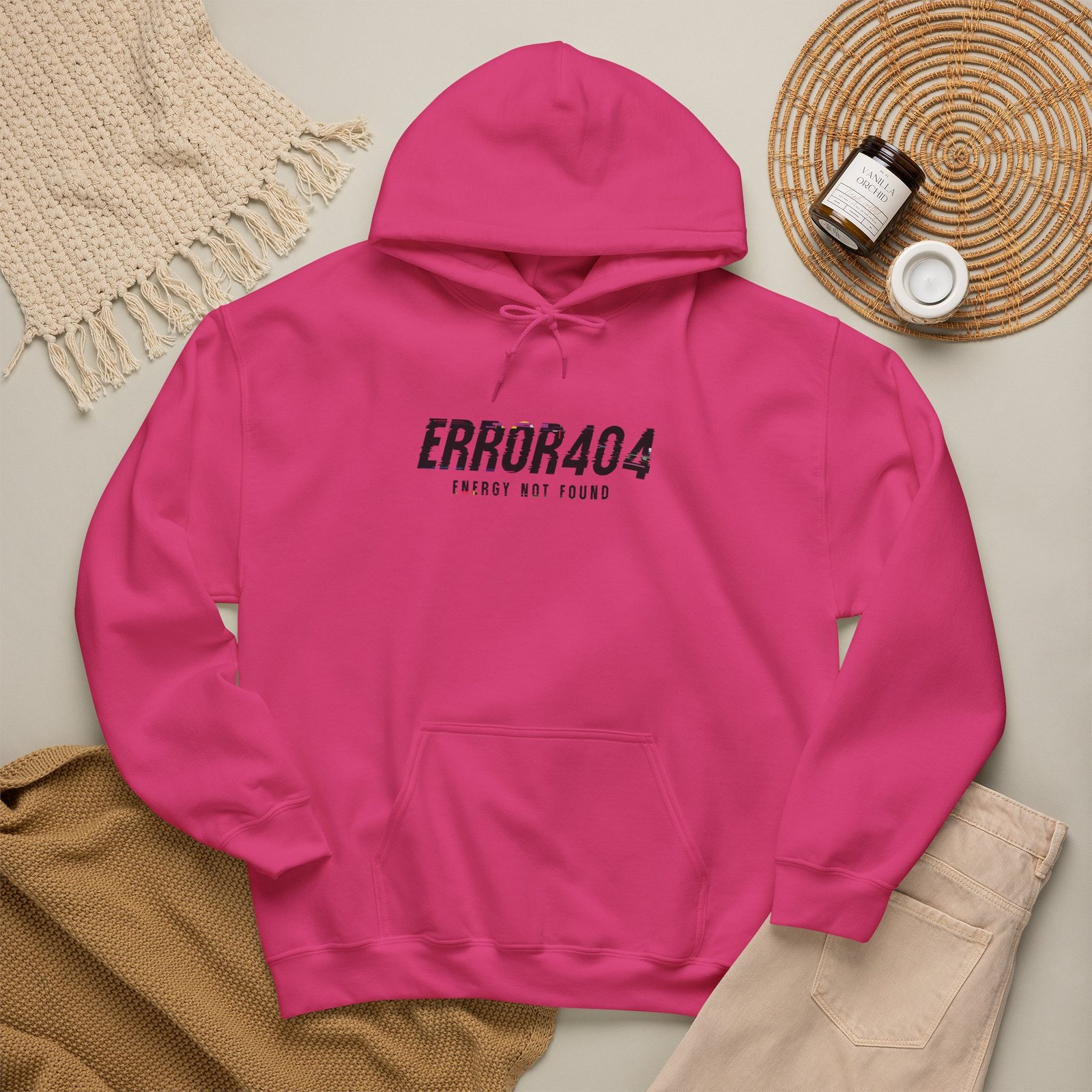 Error 404 Hoodie — 'Energy Not Found' Minimal Tech Graphic Hooded Sweatshirt - Image 52