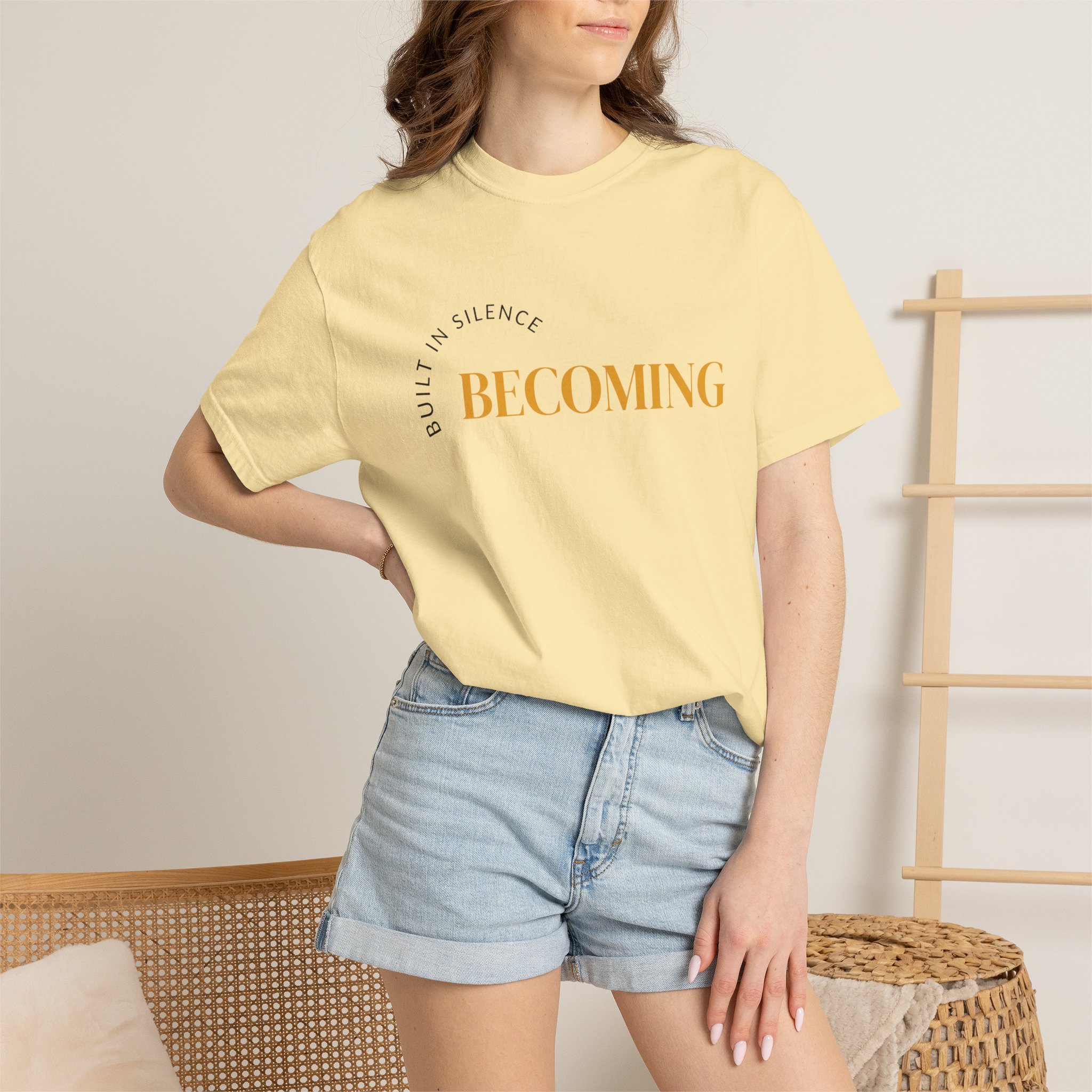 Becoming Graphic T-Shirt — "Built in Silence" Minimalist Inspirational Tee - Image 16
