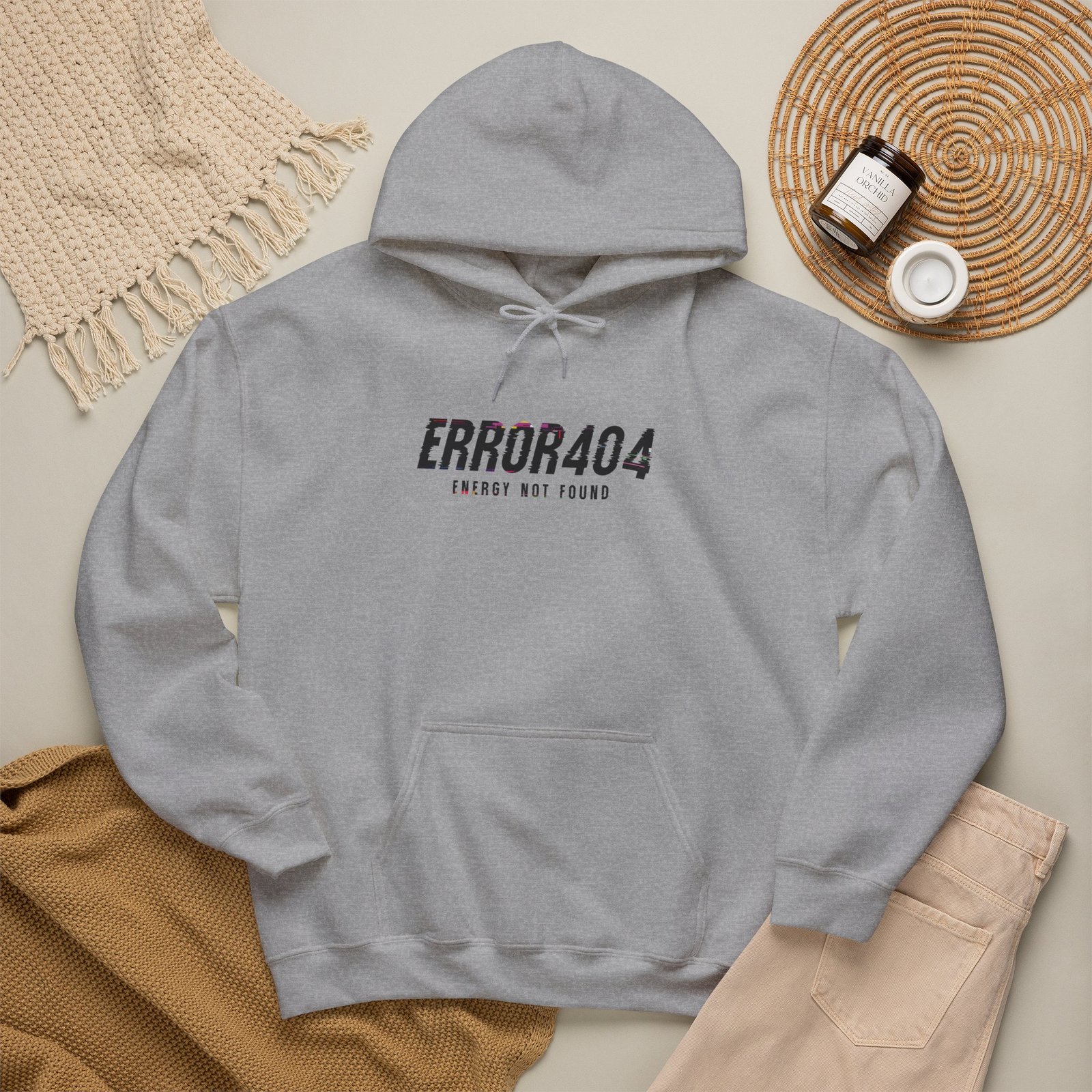 Error 404 Hoodie — 'Energy Not Found' Minimal Tech Graphic Hooded Sweatshirt - Image 22