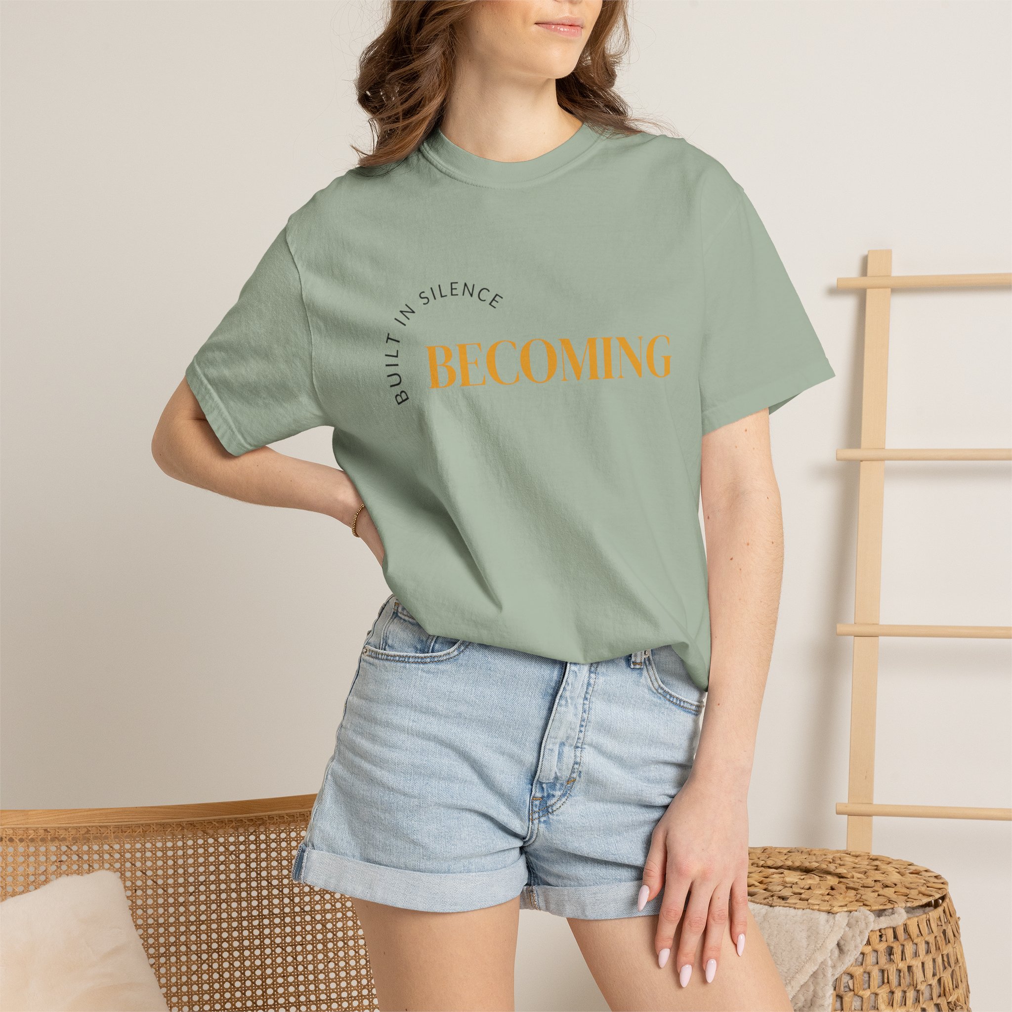 Becoming Graphic T-Shirt — "Built in Silence" Minimalist Inspirational Tee - Image 21