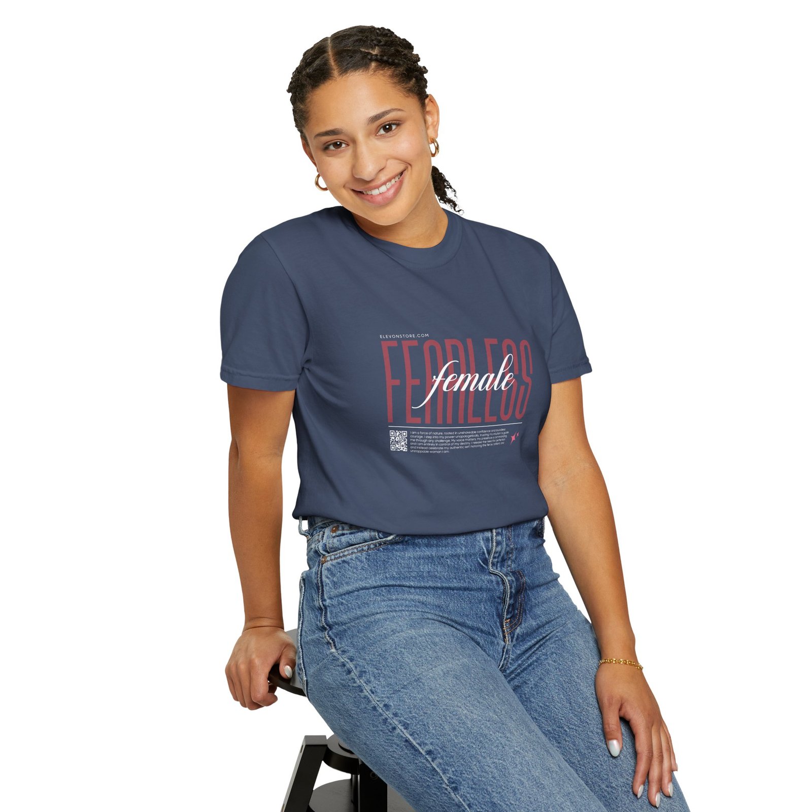 Fearless Female Graphic T-Shirt – Minimal Empowerment Typography Tee for Women | Elevon - Image 16